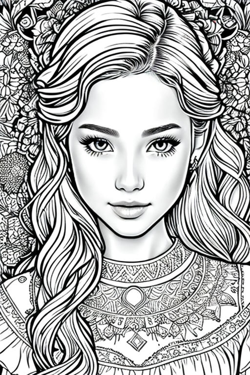 detailed coloring pages for girls