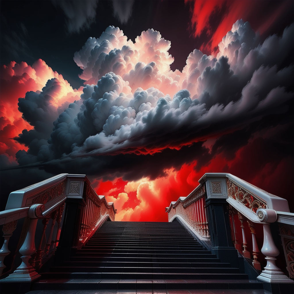 stairs sky cloud stairs in sky bright light from heaven beautiful