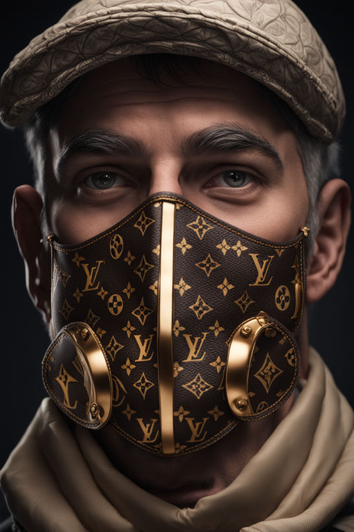 Mortal Kombat Fashion : man wearing Louis Vuitton monogram concept mask,  renaissance period, hyper realistic v--5, 8k, 8mm lens, trending on  artstation, sharp focus, studio photo, intricate details, highly detailed,  by greg