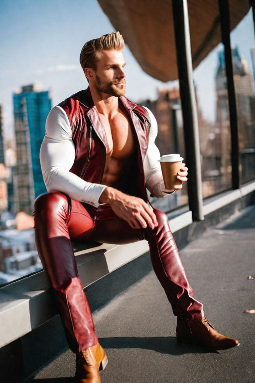 burgundy leather pants - Playground