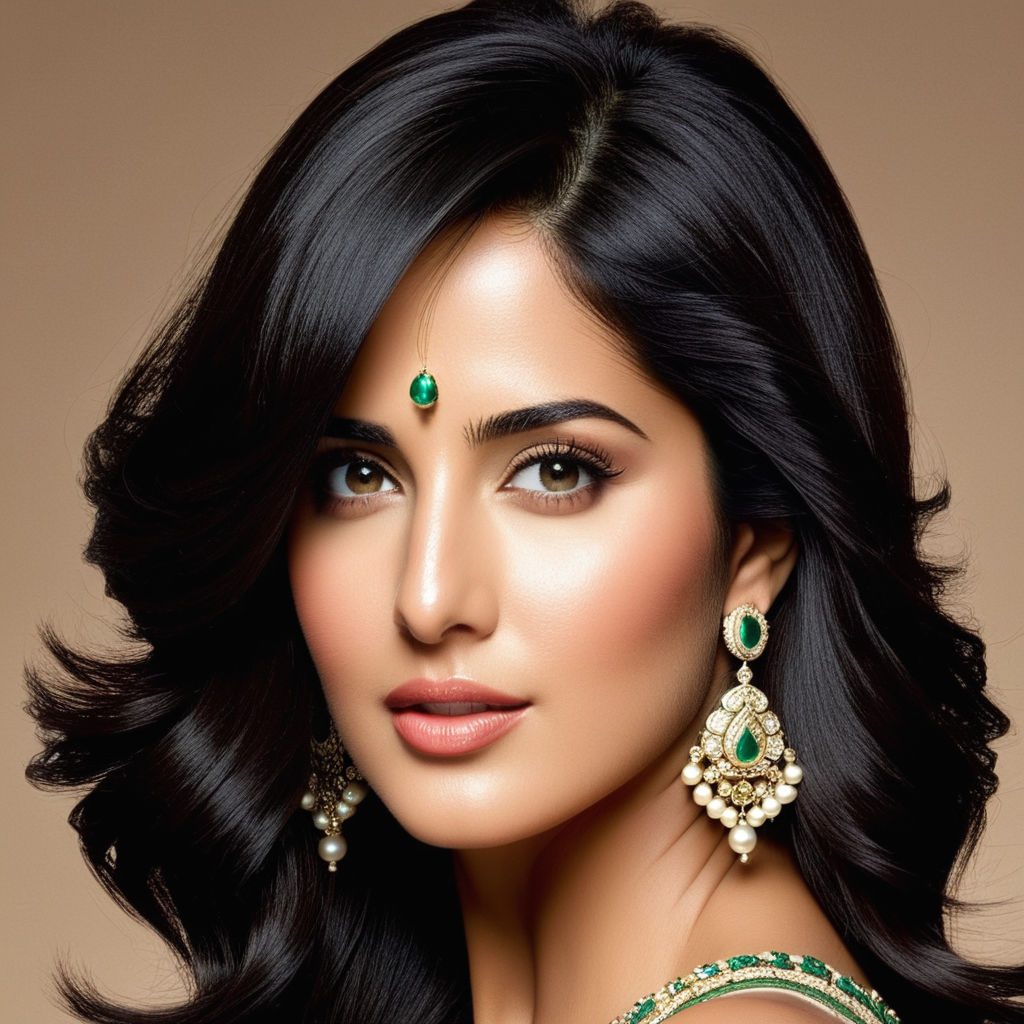 Real perfect face Young Katrina Kaif with beautiful face showing