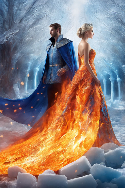 Queen of fire with fire dress And Queen of ice with Frost over dress -  Playground