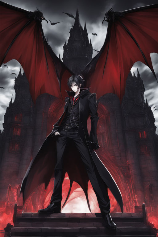 anime vampire boy with wings drawings