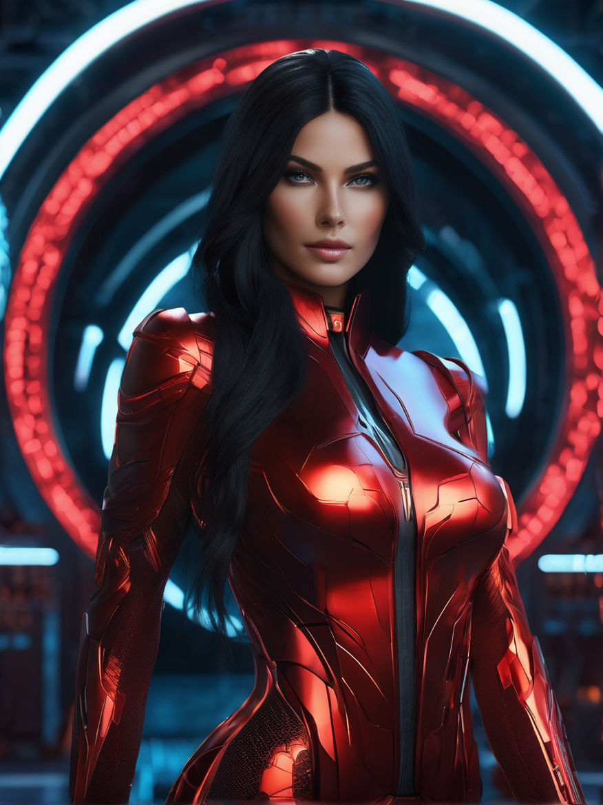 futuristic red bodysuit - Playground