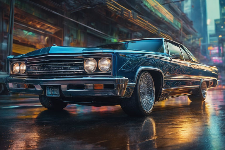 blue lowrider cars wallpaper