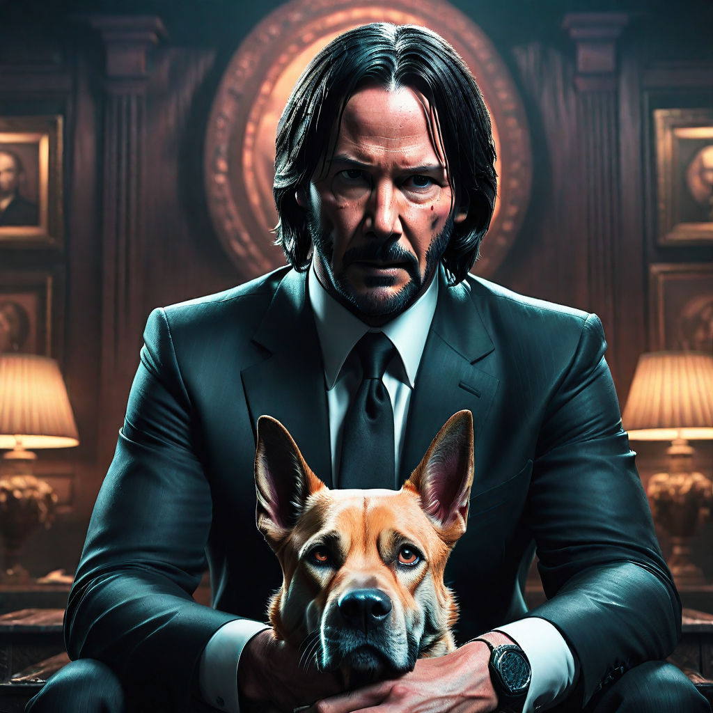 Funko Pop ! Films : John Wick - John en costume noir avec Dog