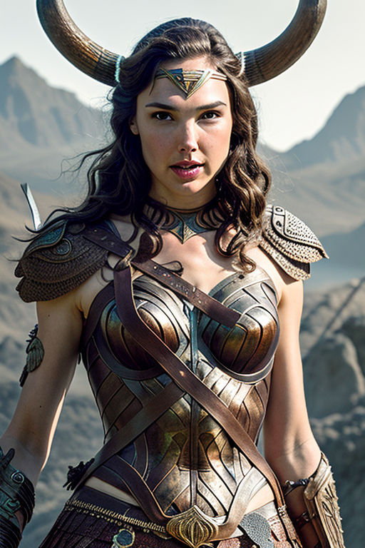 Prompt: Beautiful Gal Gadot as a Viking Warrior, Revealing authentic Armor, Beautiful, Gorgeous, Seductive, Realistic, Intricate, Hyperdetailed, Cinematic Insanely Detailed Fantasy HDR, Perfect Features, Bright sunlight And Shadows, intricate lighting, Epic Cinematic Colors, Fantasy, Hyperrealism, alluring