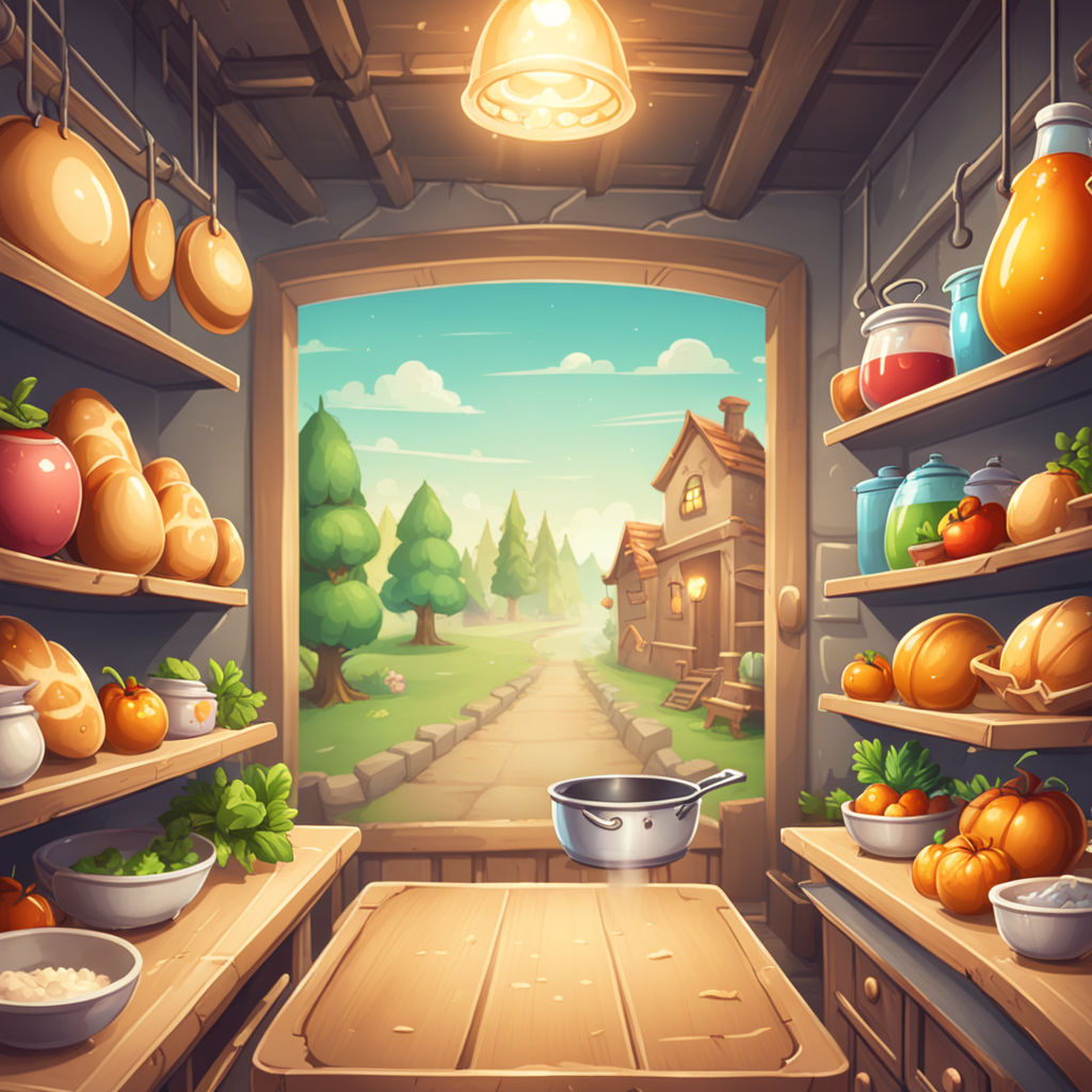 cartoon background kitchen