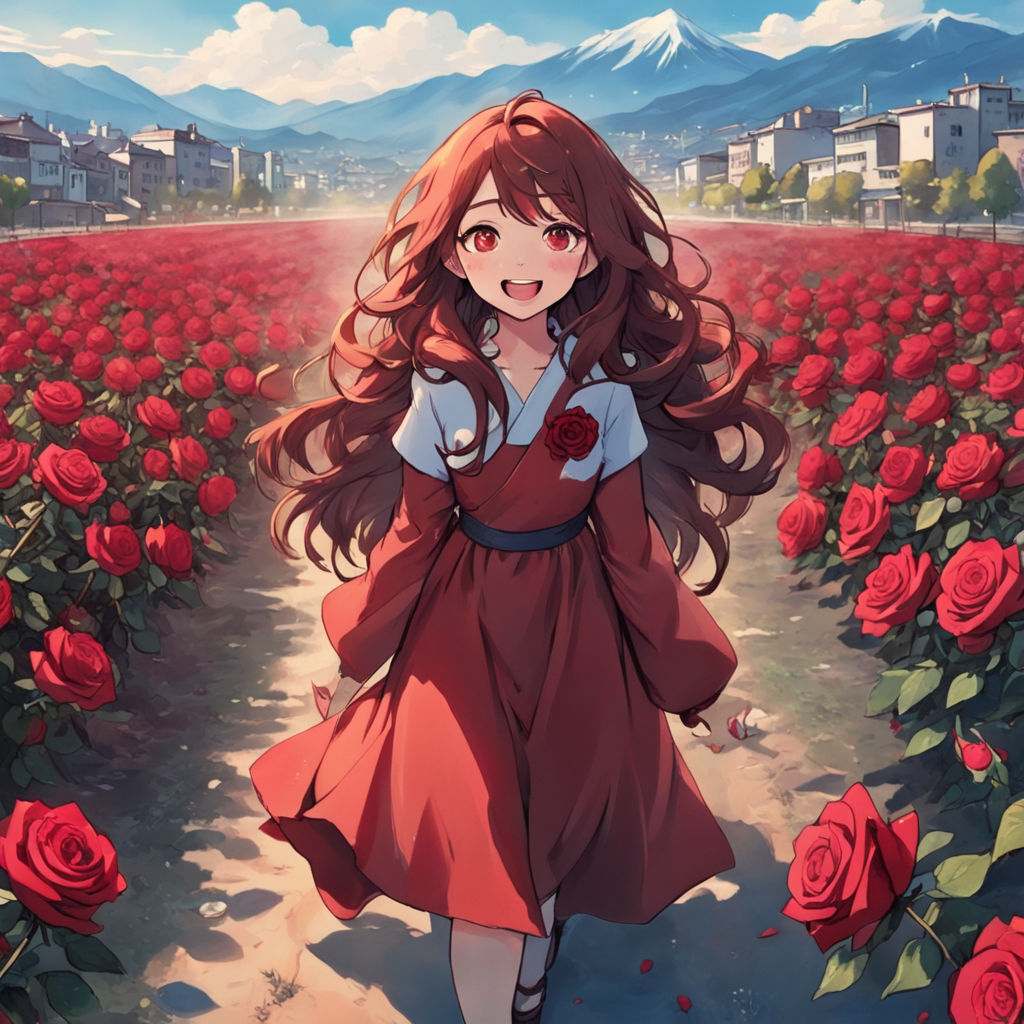 Anime Girls in a Wildflower Field 8k Graphic · Creative Fabrica