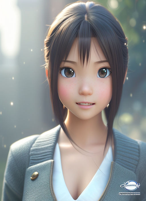 a beautiful 3d brown anime girl, brown skin, black, Stable Diffusion