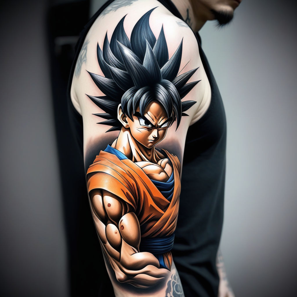 Goku fighting broly tattoo idea | TattoosAI