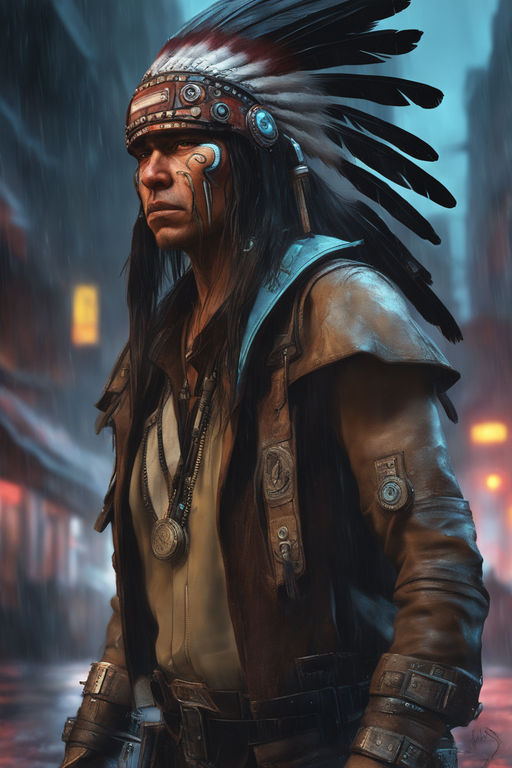 american indian warrior concept art