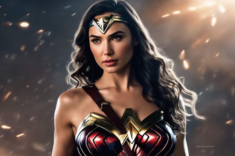 Prompt: Gal Gadot, Wonder Woman, Sexy woman, Looking at the viewer, Full body, Squatting, Sword carrier, Miki Asai Macro photography, close-up, hyper detailed, trending on artstation, sharp focus, studio photo, intricate details, highly detailed, by greg rutkowski