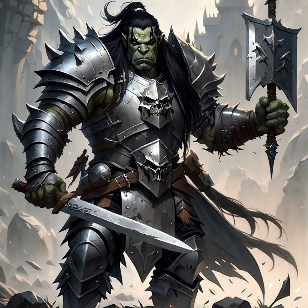 Orc warrior now starts with sword and shield in a plate bodypaint