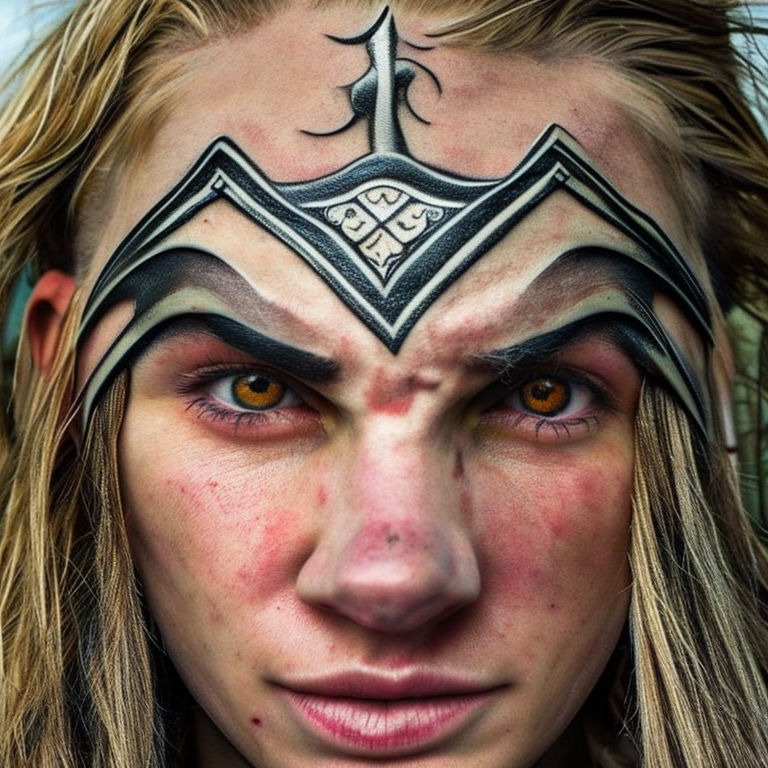 Huntress art redhead tattoo fantasy profile face portrait viking  hunter HD wallpaper  Peakpx