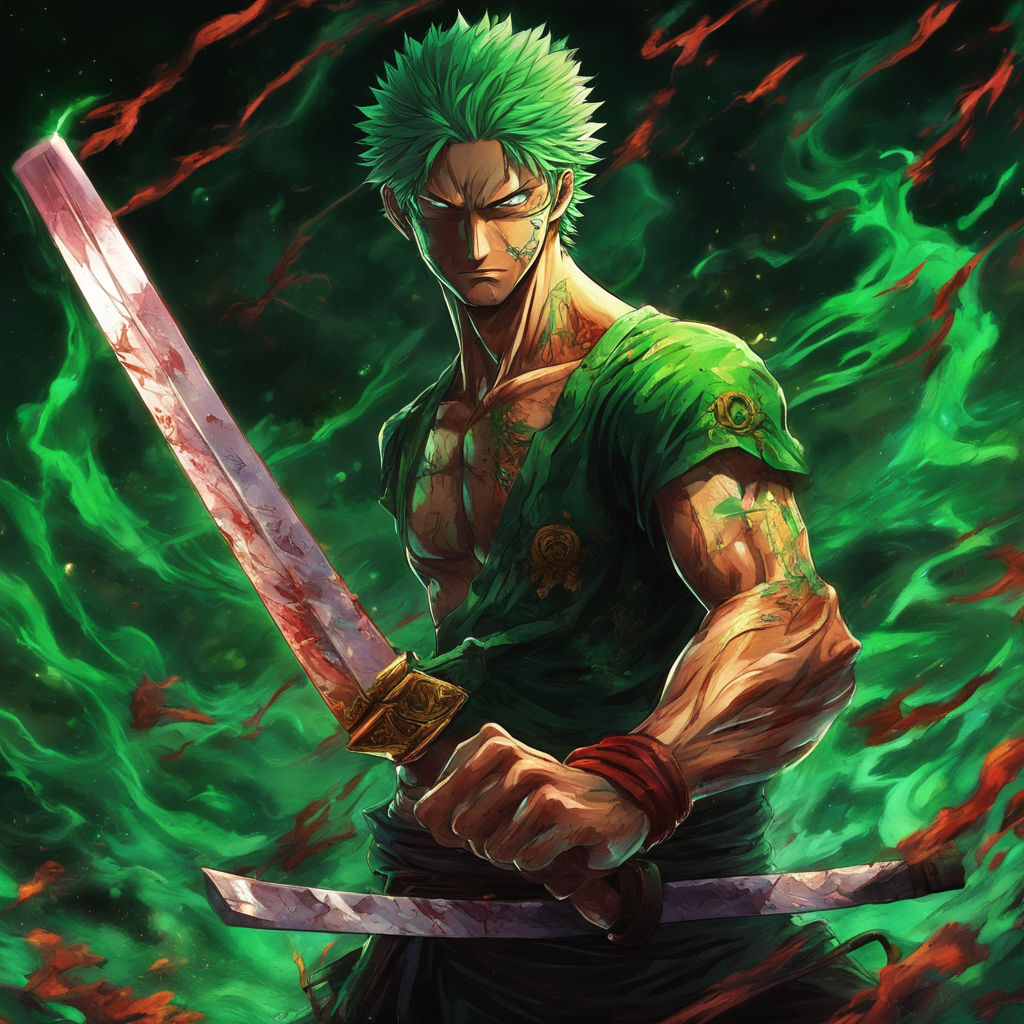 prompthunt: zoro from one piece cutting the world in half with his 3 sword  style, anime, 4k