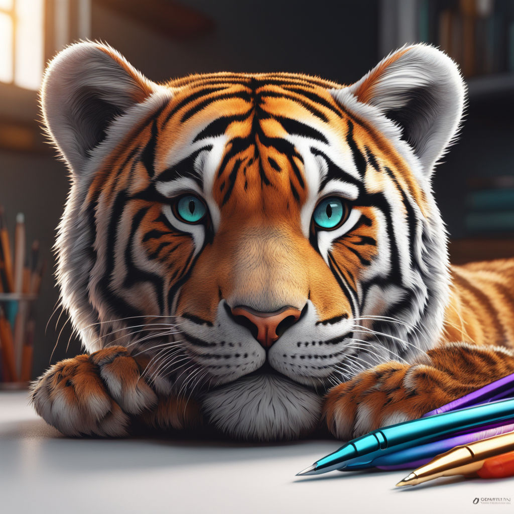 realistic drawings of tiger