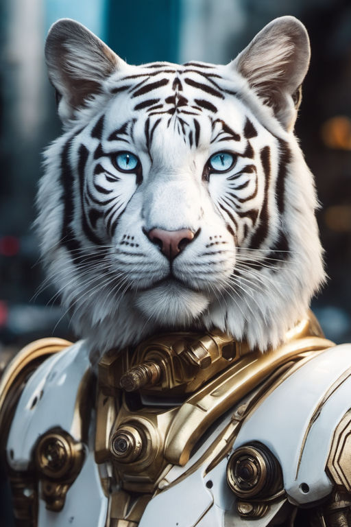 anthropomorphic white tiger