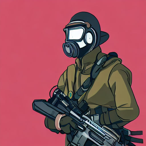 gas mask soldier anime