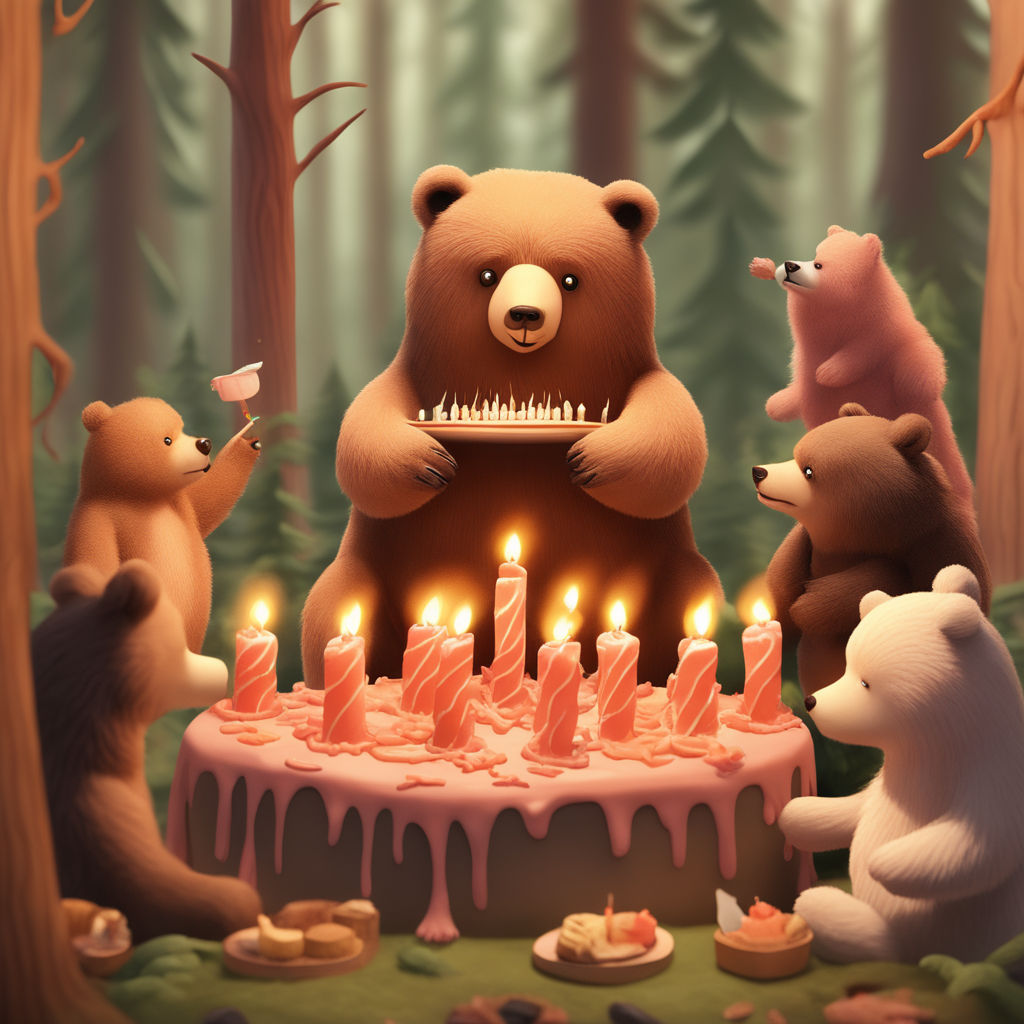 high-quality cute little brown bear candles