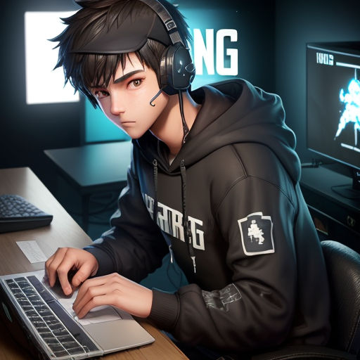 anime boy with headphones and hoodie