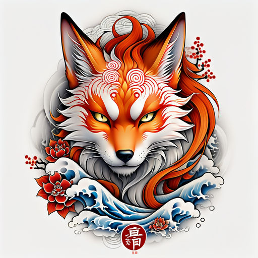 Fox tattoo Round Beach Towel by Cynthia Hart - Fine Art America