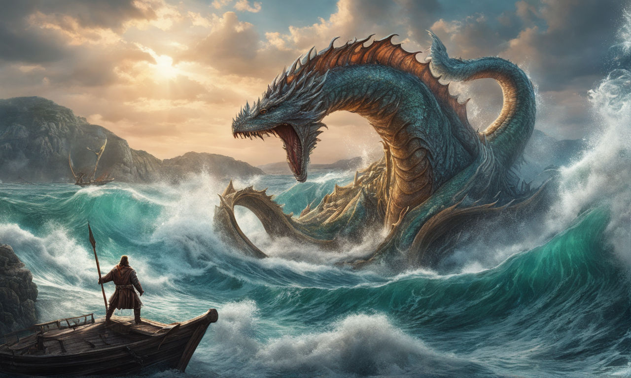 giant sea serpent drawing