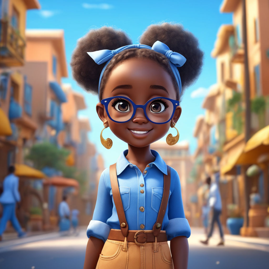 cartoon african girl