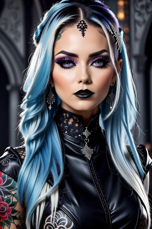 hair glamyre goth evil female black eyes - Playground