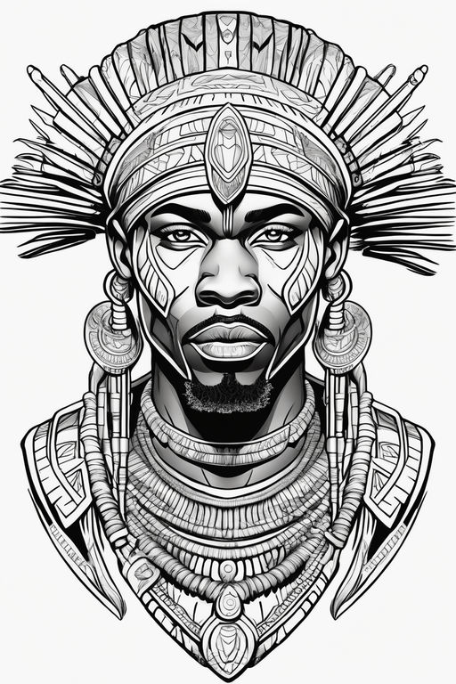 african warrior drawings