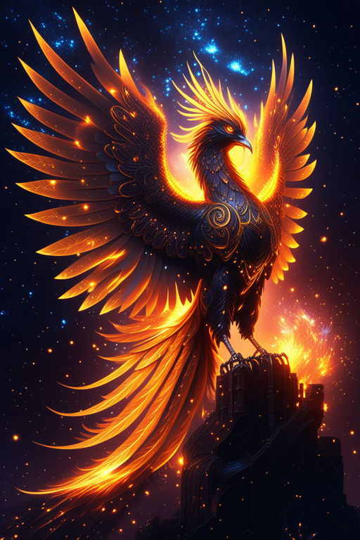 black phoenix bird