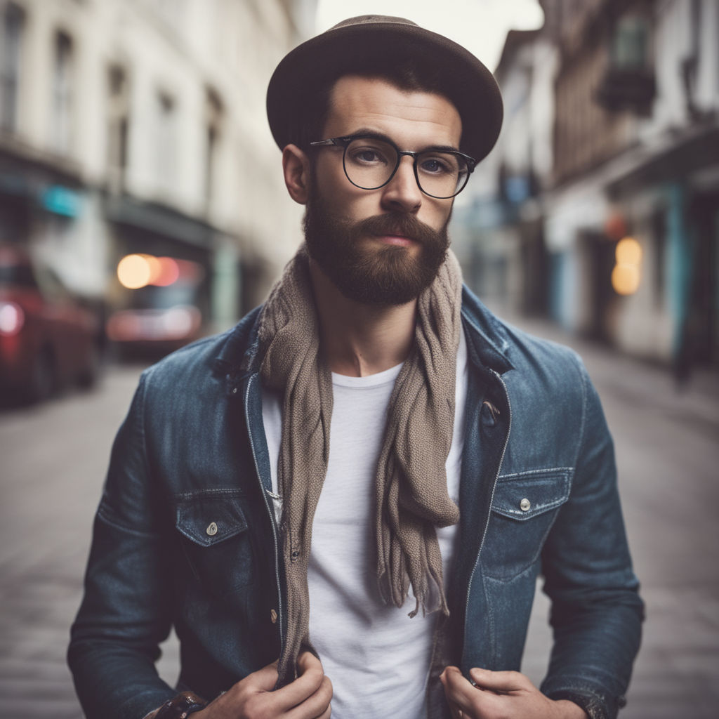Stylish and comfortable. Man bearded hipster posing confidently in warm  black jacket or parka. Hipster modern fashion. Guy wear hat and black  winter jacket. Hipster style menswear. Hipster outfit Stock Photo by ©