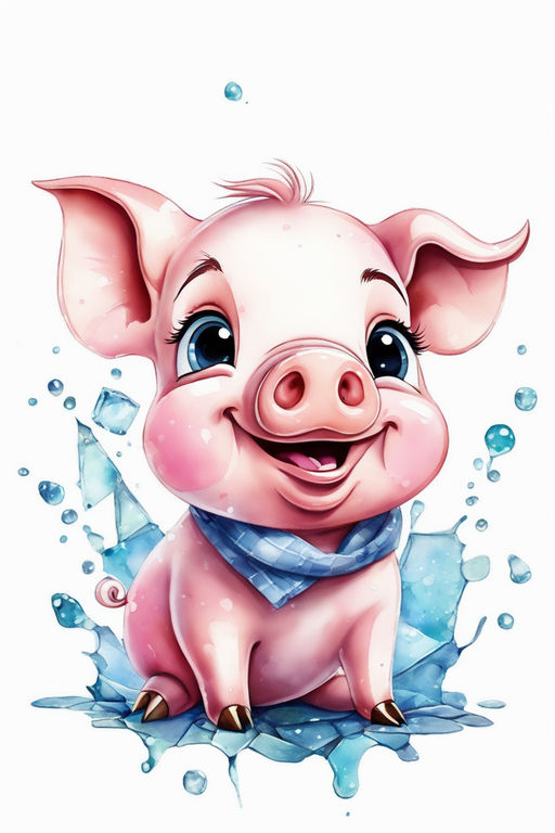 Premium Photo | Cute cartoon pig love pigs tshirt poster