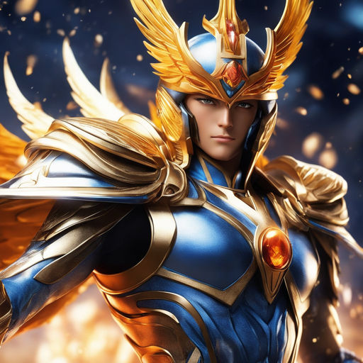 Saint Seiya Poster Phoenix Ikki Two Color Background Close Up