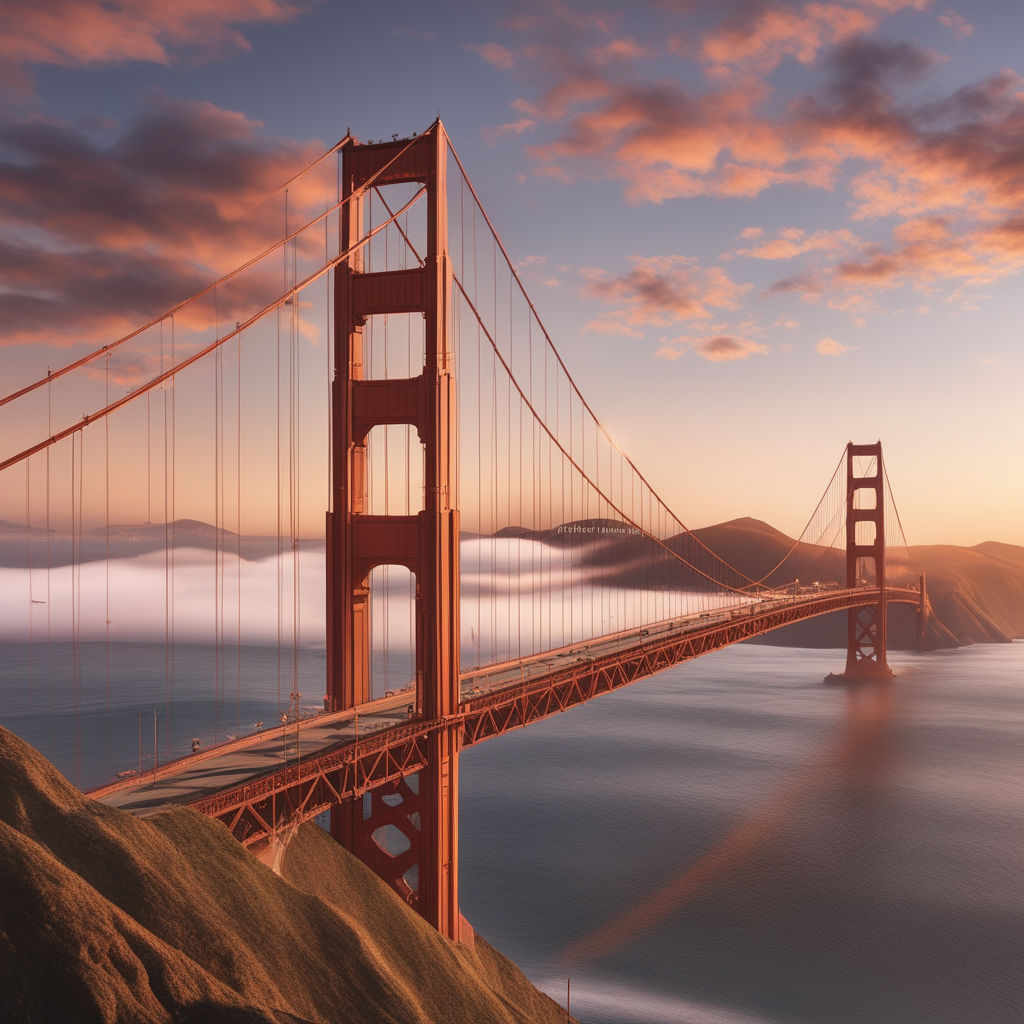 Sunset on Golden Gate Bridge – Thomas Kinkade Studios