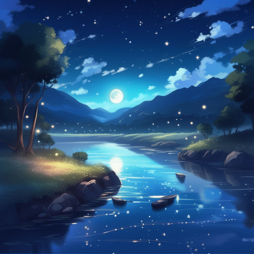 anime night sky background