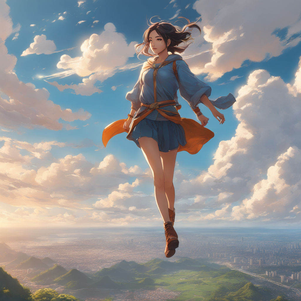 The Anime Style of a Japanese School Girl is Running Happily To Home in the  Countryside with a Zeppelin Flying in the Sky Stock Illustration -  Illustration of farmland, biplane: 258008514