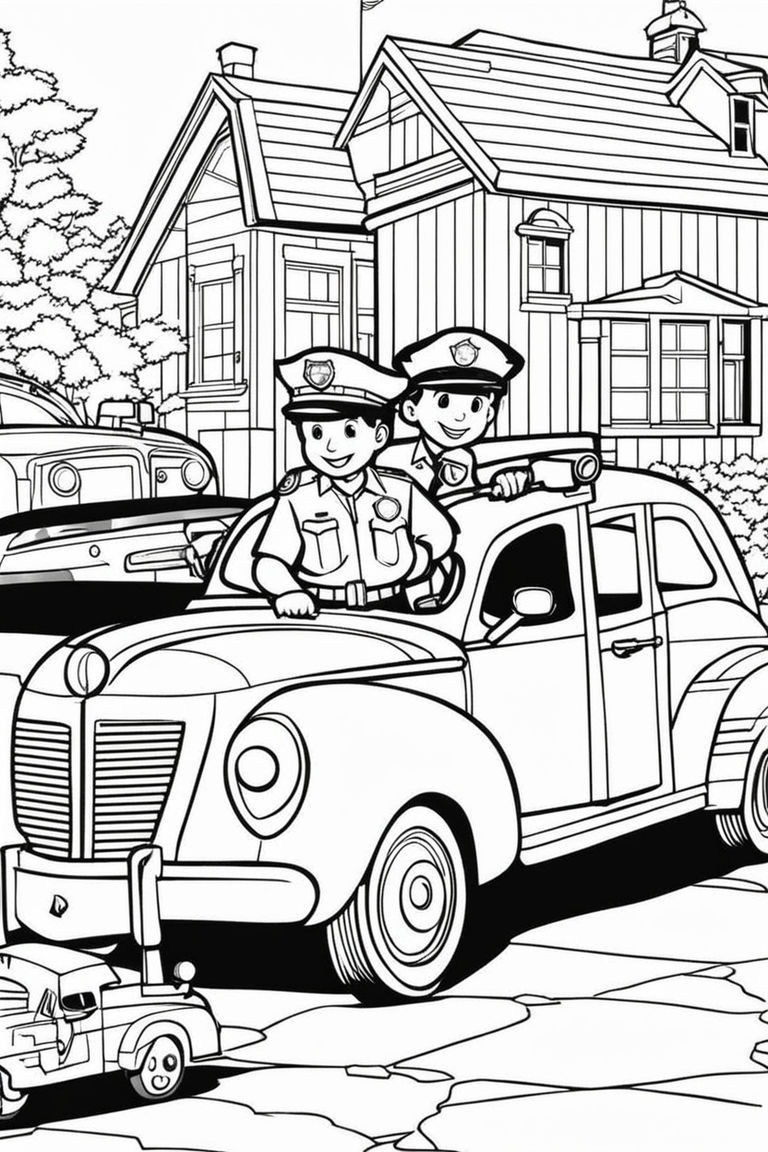 How to Draw Police Car | Police Car Coloring Pages for Kid Children Drawing  Learn Colors - YouTube