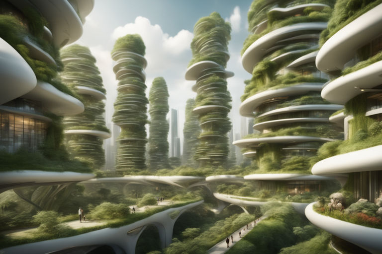 KREA - A solarpunk city coexisting with nature, digital art