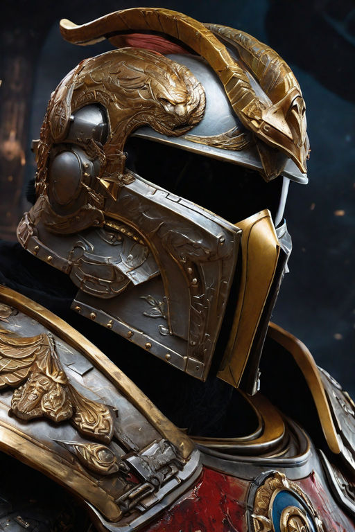 legendary armor, black with gold trim, extremely, Stable Diffusion