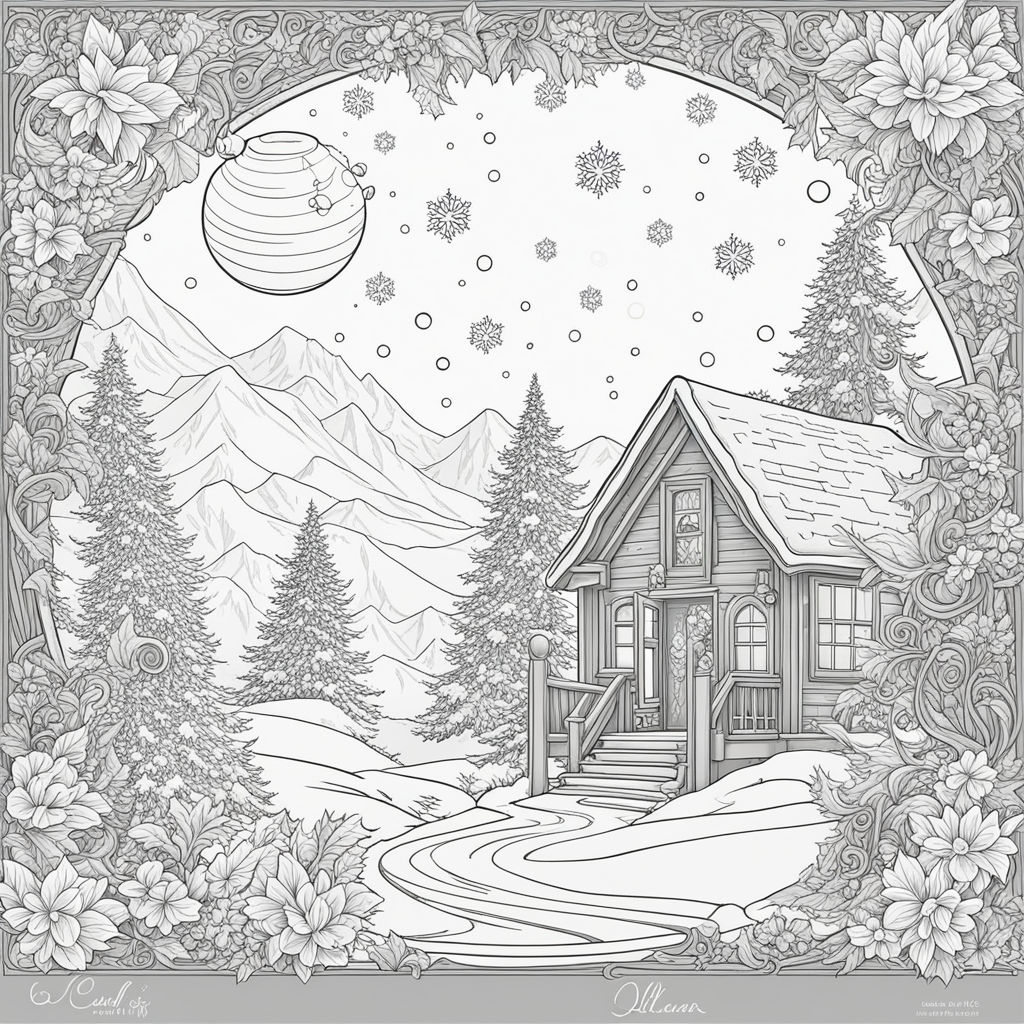 Download A Chalk Drawing Of A Christmas Scene With A House And Reindeer |  Wallpapers.com