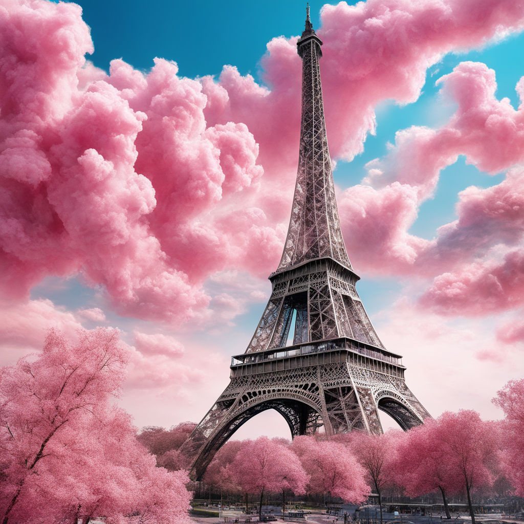 pink eiffel tower wallpaper hd