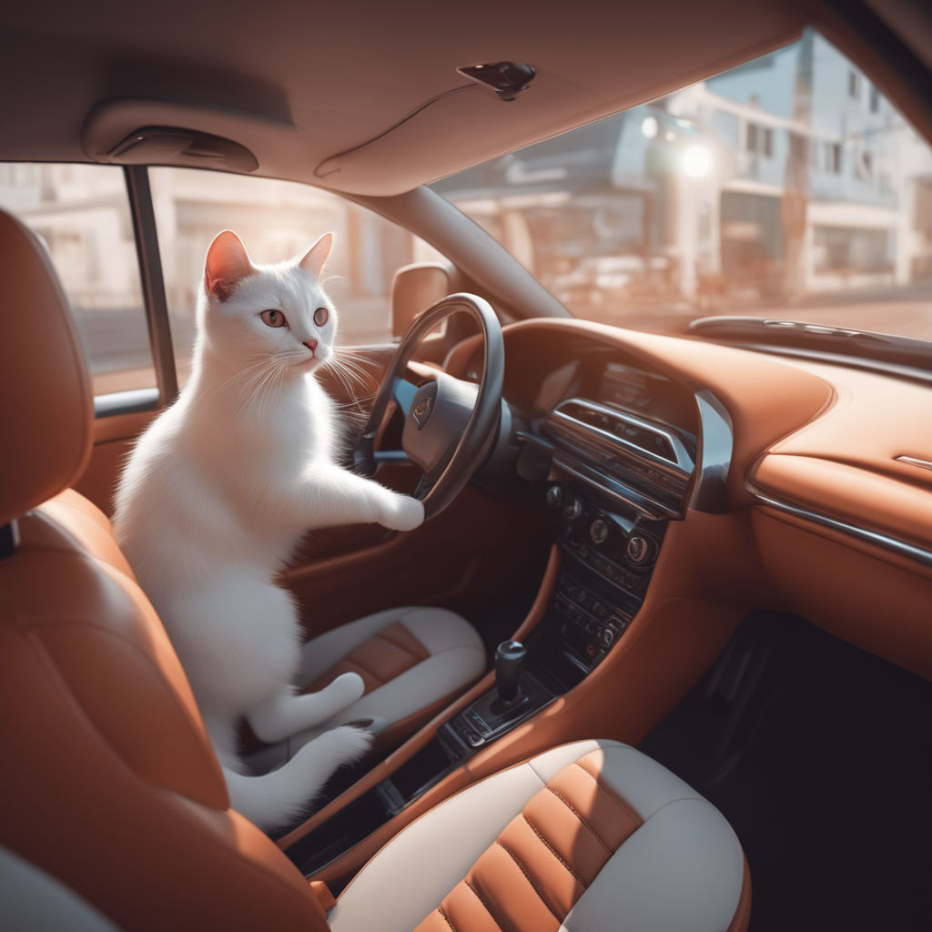 Gato Gris Con Amigo Conduce Coche Imagen de archivo - Imagen de licencia,  creativo: 213840455