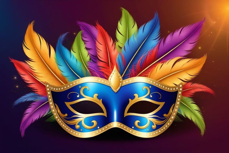 Venetian Masquerade Mask Top Feather Carnival Mardi Gras Baroque Mask by Beyond Masquerade