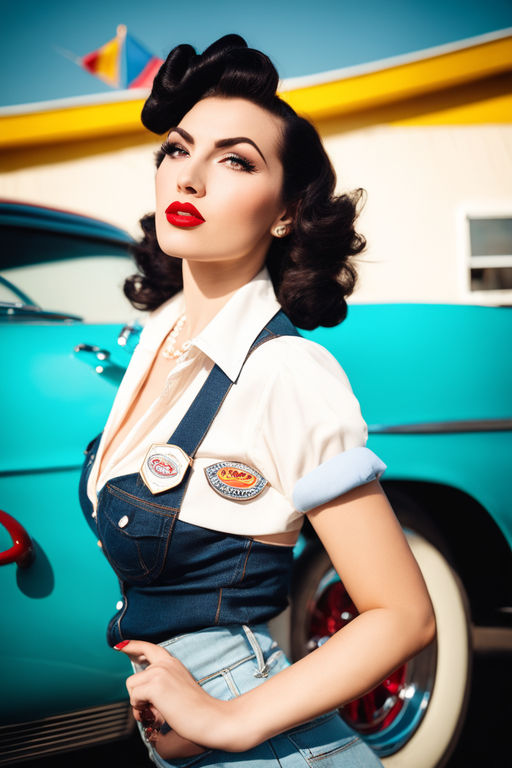 cute young pin-up dress girl rockabilly style - Playground