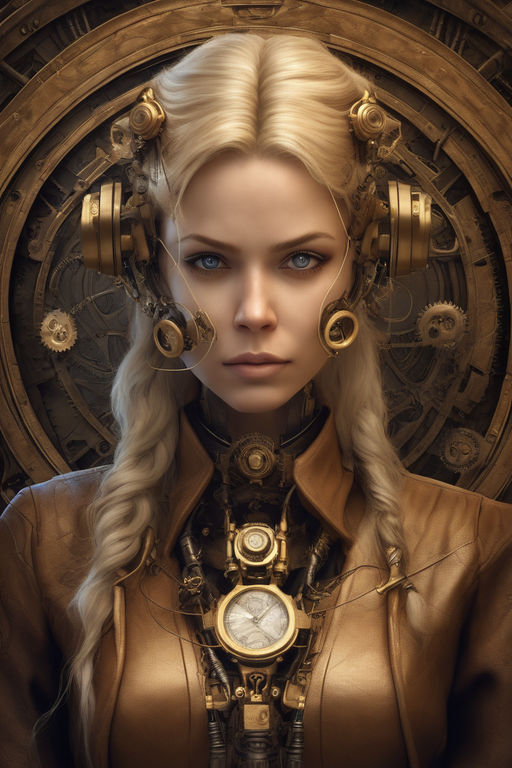 steampunk girl painting