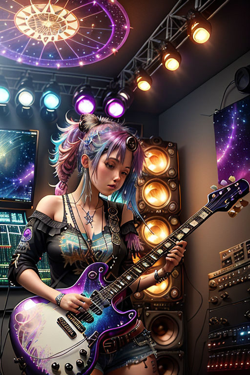 Anime guitar, chair, guitar, girl, anime, HD wallpaper | Peakpx