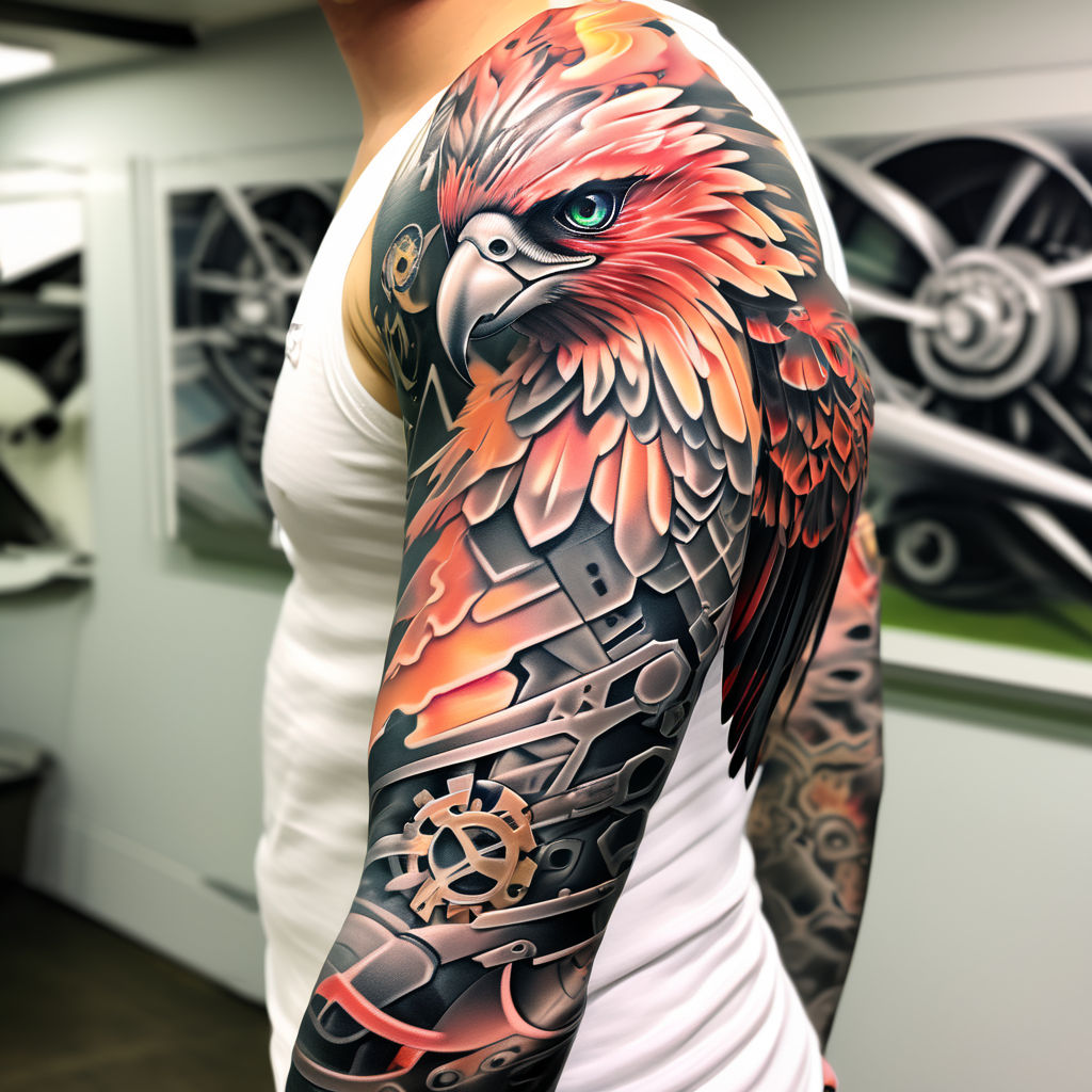 Erica's Falcon Tattoo | Joel Gordon Photography