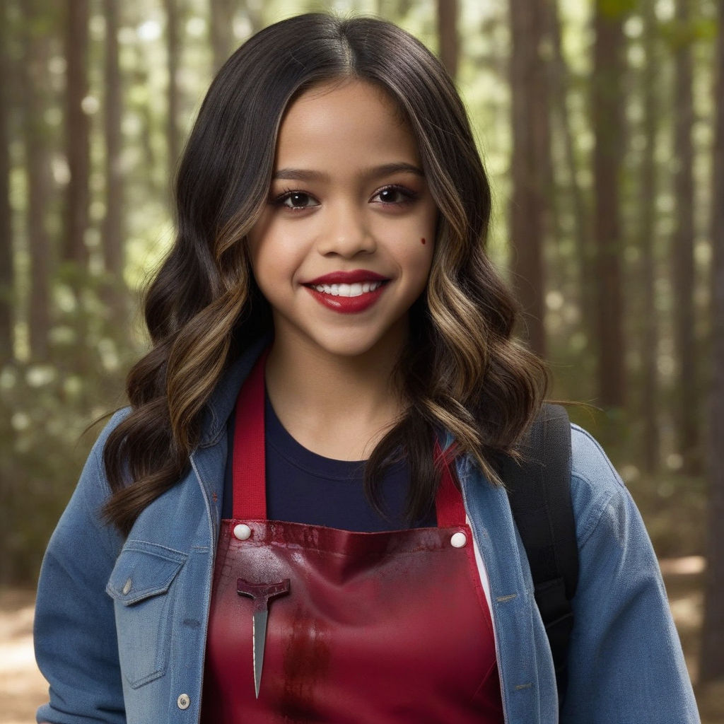 full body of a Wednesday Addams (Jenna Ortega) harvests poisonous