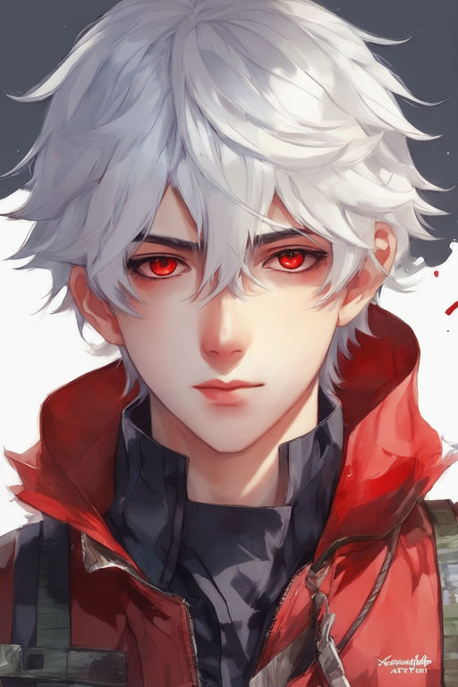 anime male vampire with red eyes